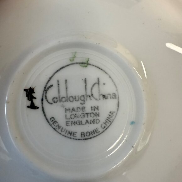 Colclough China Gold Floral Teacup Saucer Set England Vintage Bone China Footed - Picture 7 of 7